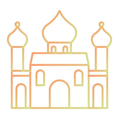 Taç mahal simgesi, vektör illüstrasyonu