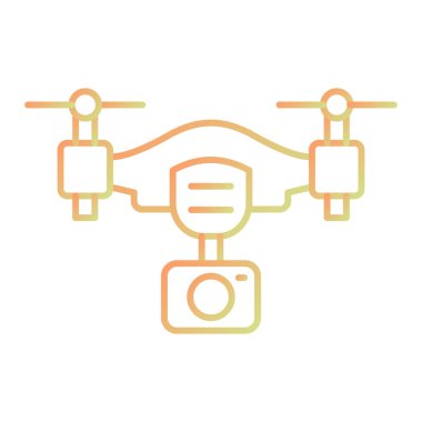 İHA kamera simgesi. Web için kuadrokopter vektör simgelerinin basit illüstrasyonu