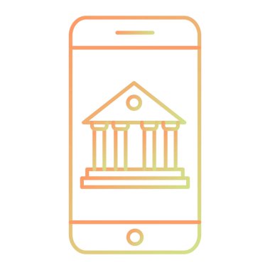 mobil bankacılık simgesi, vektör illüstrasyonu