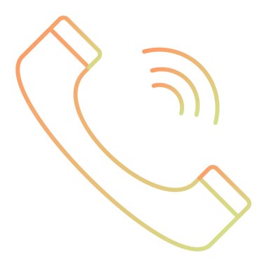 Telefon çağrı ikonu. Web için telefon ahizesi vektör simgelerinin basit çizimi