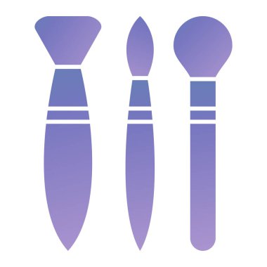 set of makeup brush, brushes, mascara, paint and other vector icon. isolated on white background.