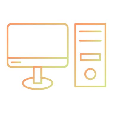 bilgisayar monitörü ikon vektör illüstrasyonu