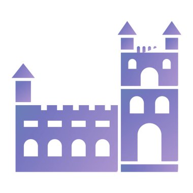 Şato kulesi ikonu. Web için ortaçağ kale vektör simgelerinin basit bir illüstrasyonu