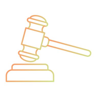 Yargıç Tokmak ikonu. vektör illüstrasyonu