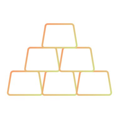 Beyaz arkaplanda izole edilmiş altın külçeleri simgesi. vektör illüstrasyonu