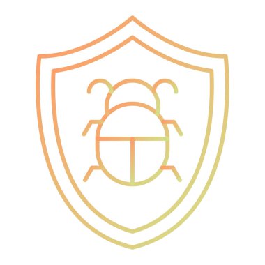 shield with bug vector illustration design