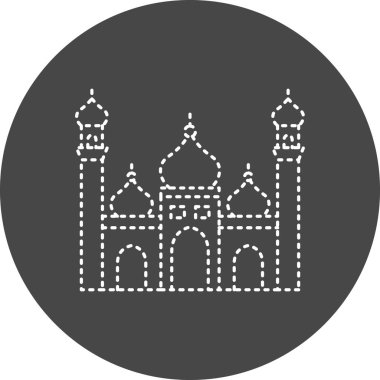Badshahi cami simgesi, vektör illüstrasyonu