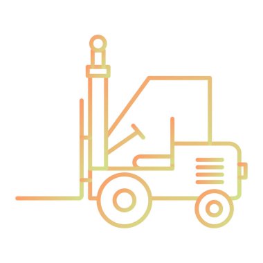 forklift truck icon. outline illustration of delivery cargo vector icons for web