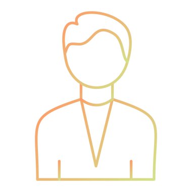 Adam avatar ikonu. Ana hatlarıyla doktor kişi vektör çizimi. izole edilmiş sembol.