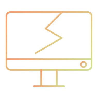 broken computer monitor icon. vector illustration