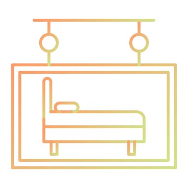 yatak simgesi vektörü web ve mobil uygulama tasarımı için beyaz arkaplanda izole edilmiş, kanepe logosu konsepti