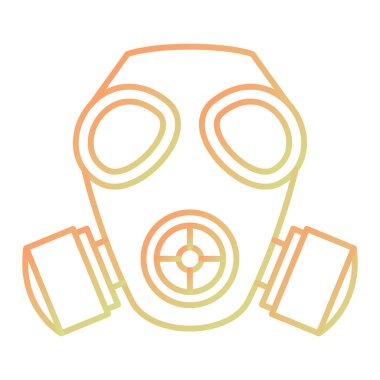 Gaz maskesi simgesi. Web için solunum vektörü simgelerinin özet çizimi