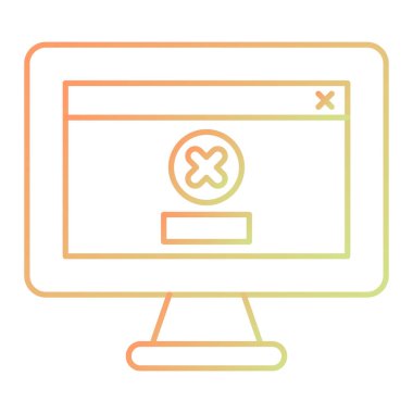 Veri simgesi olan bilgisayar monitörü. vektör illüstrasyonu