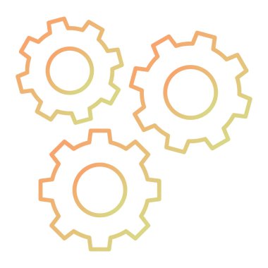 Vites simgesi. Web için dişli vektör simgelerinin düz çizimi