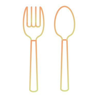 Çatal ve kaşık ikonu. vektör illüstrasyonu