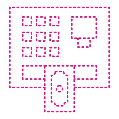 dotted grid icon. simple illustration of binary code vector icons for web