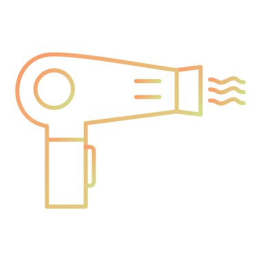 Saç kurutma makinesi ikonu. vektör illüstrasyonu