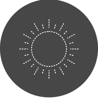 sun icon. outline design style vector illustration.