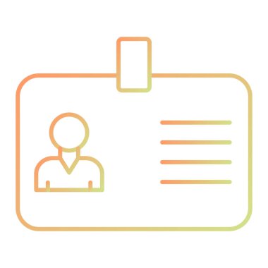 Kimlik kartı simgesi, vektör illüstrasyonu