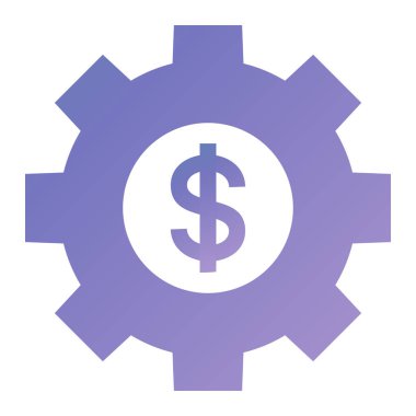 dollar sign in gear. web icon simple illustration