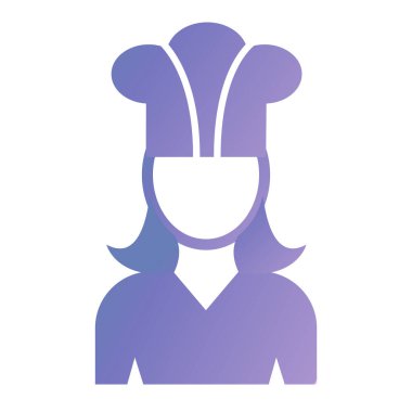 chef icon. simple illustration of female cook vector icons for web