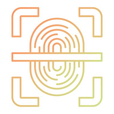 fingerprint scan vector icon. flat style illustration
