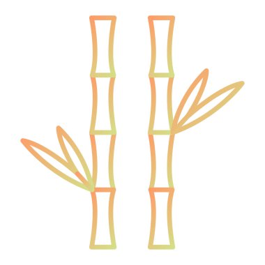 bamboo branch icon. flat illustration of letter vector logo.