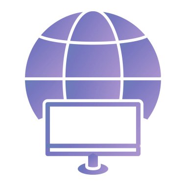 network system with laptop and sphere vector illustration design