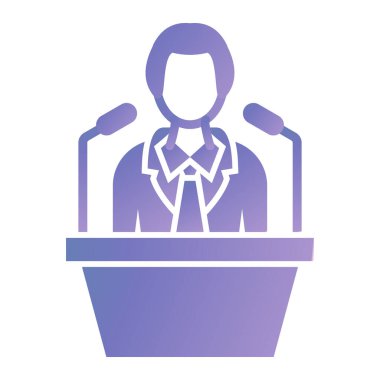 Muhabir. Web simgesi basit illüstrasyon