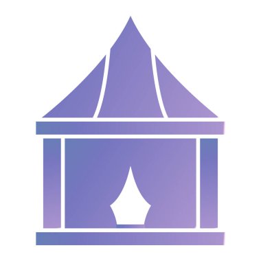 beyaz arkaplanda izole edilmiş çadır simgesi vektörü 