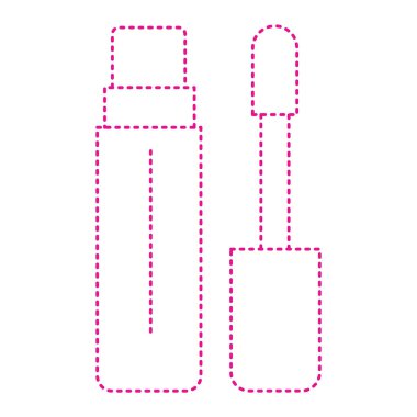 makeup brush icon. flat illustration of mascara lipstick vector icons for web