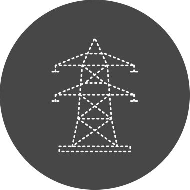  Electric Tower modern ikon vektör çizimi