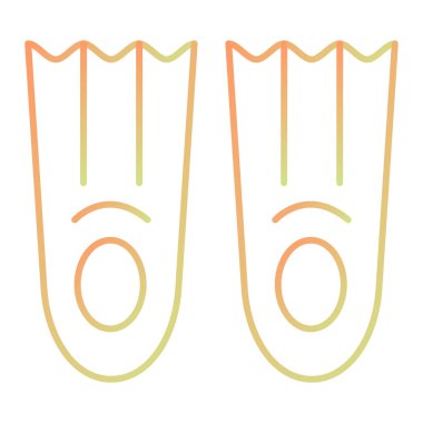 Yüzen yüzgeçler ikon vektörü. İnce çizgi işareti. izole edilmiş sınır sembolü çizimi