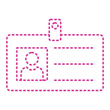 Kimlik kartı simgesi. düz tasarım biçimi  