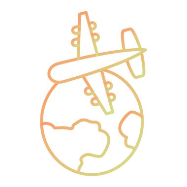 Uçak şeklinde dünya simgesi olan bir uçak.