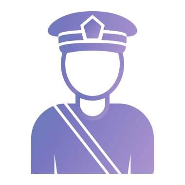 Polis memuru ikonu. Web için polis vektör simgelerinin düz çizimi