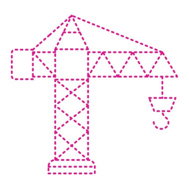 dotted line mosaic icon of construction and brick floor. vector illustration