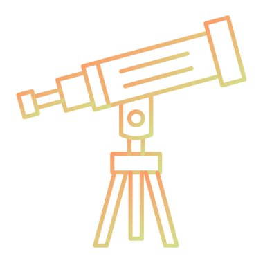 teleskop düz simgesi, vektör, illüstrasyon