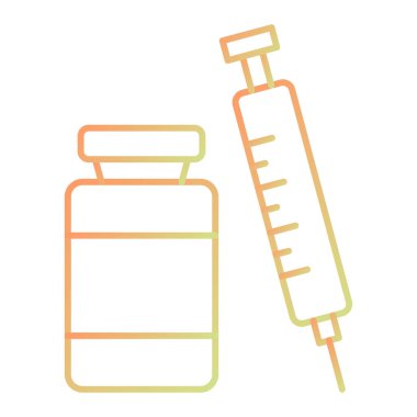 medical syringe icon. outline illustration of medicine bottle vector icons for web