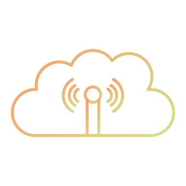 Bulut hesaplama simgesi vektör illüstrasyonu