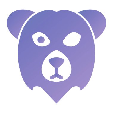 şirin ayı yüzü simgesi, vektör illüstrasyonu