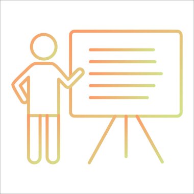 Sunum tahtası simgesi vektör illüstrasyonu