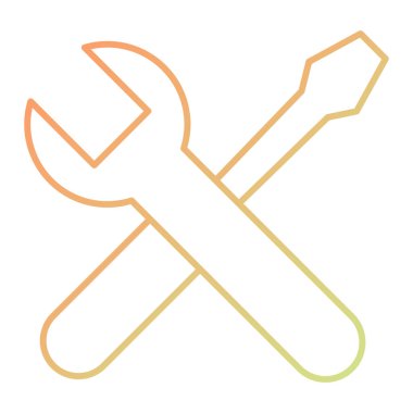 İngiliz anahtarı ve tornavida. Web simgesi