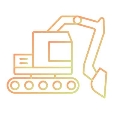 excavator icon vector isolated on white background