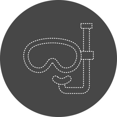 Tüplü dalış maskesi ikonu. vektör illüstrasyonu