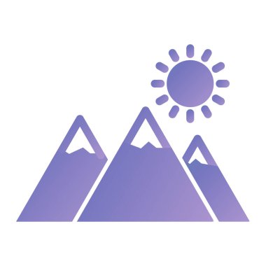 Beyaz arkaplanda izole edilmiş düz bir dağ simgesi. yaz sembolü çizimi.