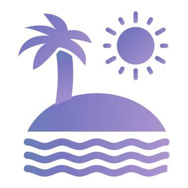 Yaz Sahil ikonu, vektör illüstrasyonu