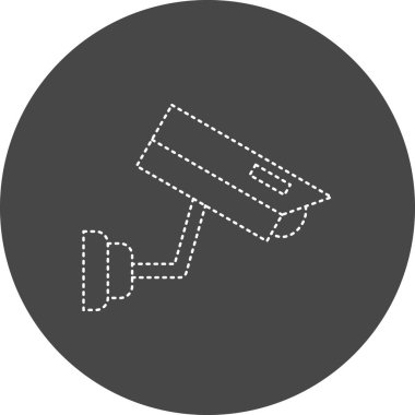 Güvenlik kamerası ikon vektörü. İnce çizgi işareti. izole edilmiş sınır sembolü çizimi