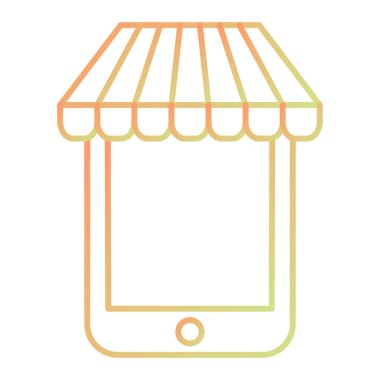 Mobil alışveriş vektör simgesi.