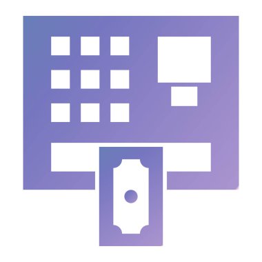 ATM 'de. Web simgesi basit illüstrasyon